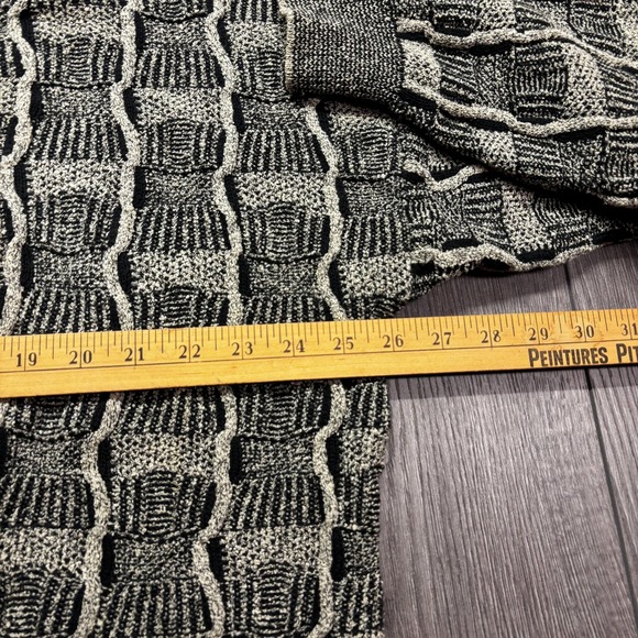 Vintage‎ Grey 1980s Knit Sweater Geometric 3d Knit XL Cottage Core Grandma - Picture 5 of 7